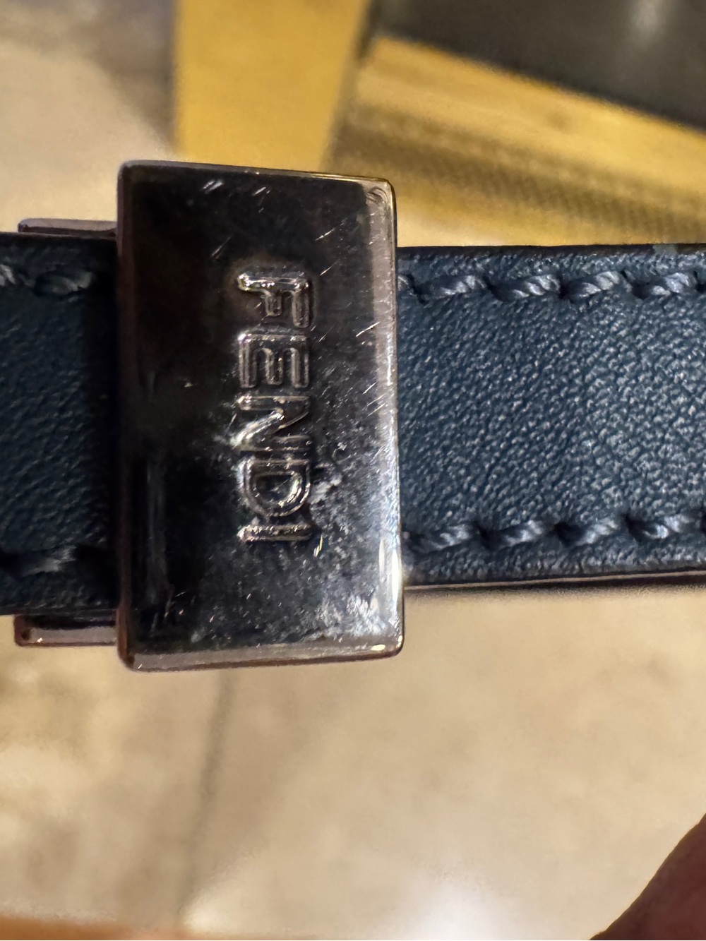 Fendi 2Jours Petite Blue Leather Top-Handle Crossbody Bag - Picture 12 of 16